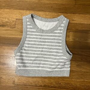 Aerie Gray Striped Women's Crop Top
